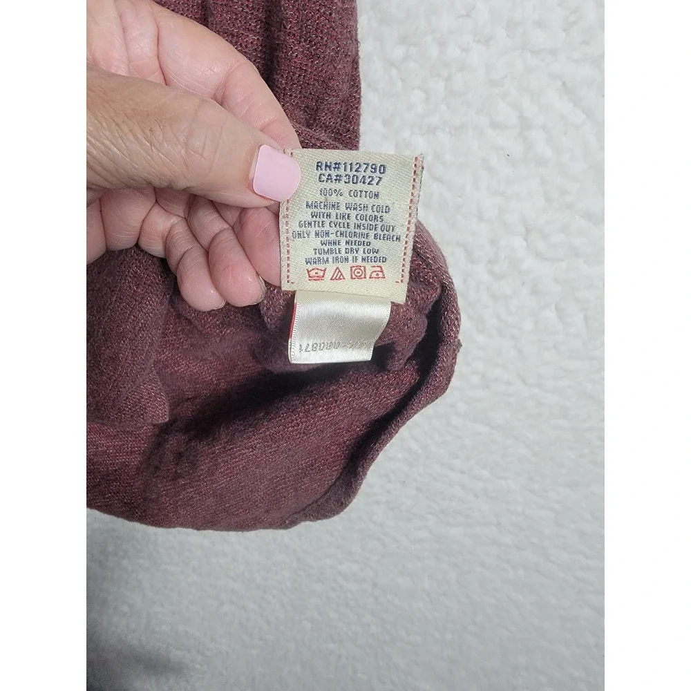 True Religion Hooded Shirt Mens XXL Burgundy Embroidered Logo Button Down Hoodie